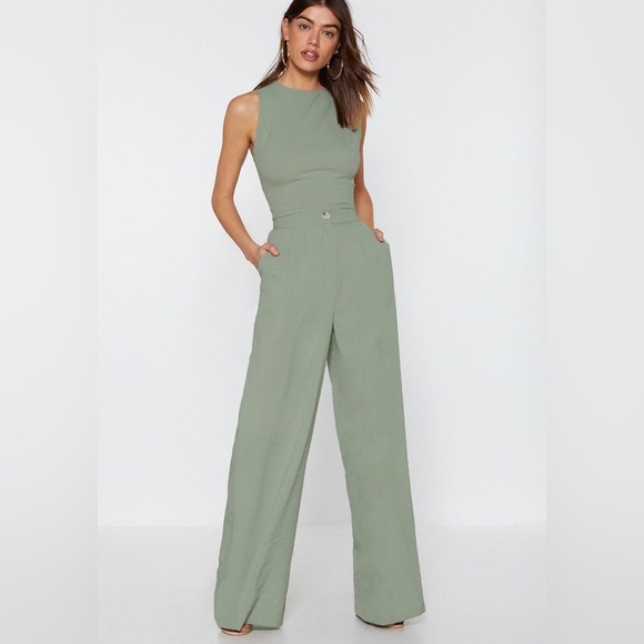 Nasty Gal High Waisted Tailored Wide Leg Pants NWT - Picture 1 of 5